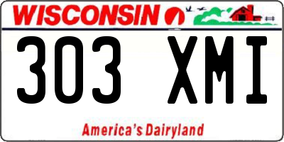 WI license plate 303XMI