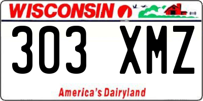 WI license plate 303XMZ