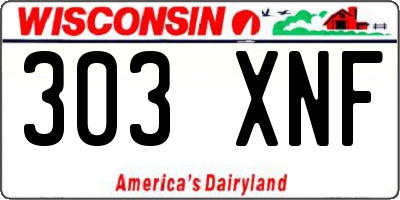 WI license plate 303XNF