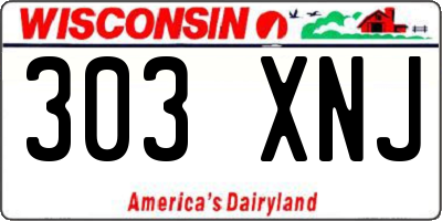 WI license plate 303XNJ