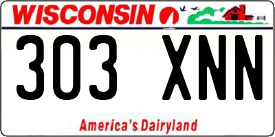 WI license plate 303XNN