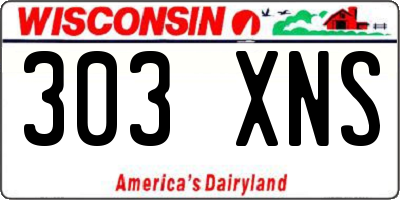 WI license plate 303XNS