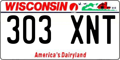 WI license plate 303XNT