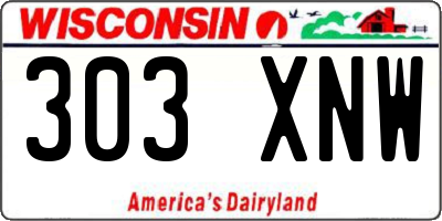 WI license plate 303XNW