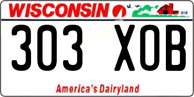 WI license plate 303XOB