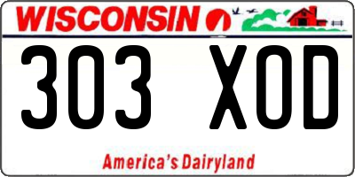 WI license plate 303XOD