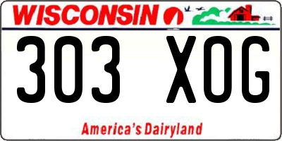 WI license plate 303XOG