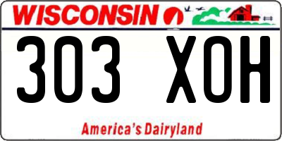 WI license plate 303XOH