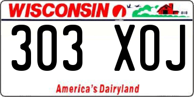WI license plate 303XOJ