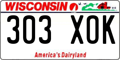 WI license plate 303XOK