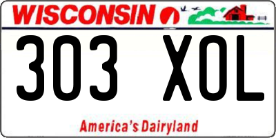 WI license plate 303XOL