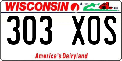 WI license plate 303XOS