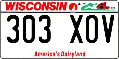 WI license plate 303XOV