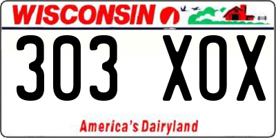 WI license plate 303XOX