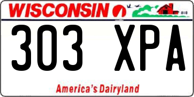 WI license plate 303XPA