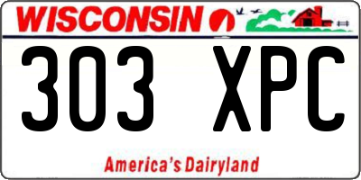 WI license plate 303XPC