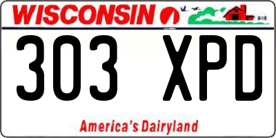 WI license plate 303XPD