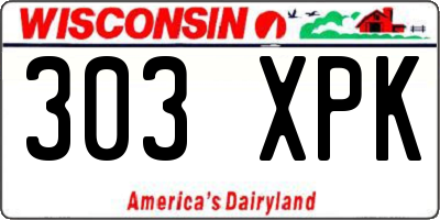 WI license plate 303XPK