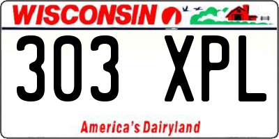 WI license plate 303XPL
