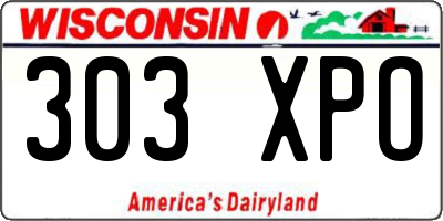 WI license plate 303XPO