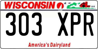 WI license plate 303XPR