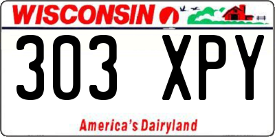 WI license plate 303XPY