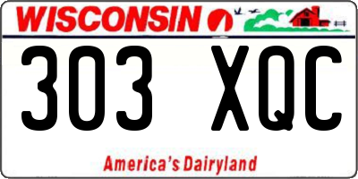 WI license plate 303XQC