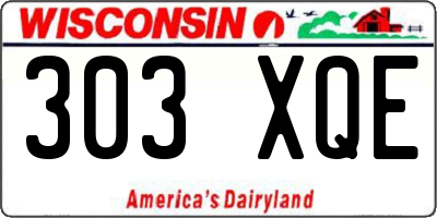 WI license plate 303XQE