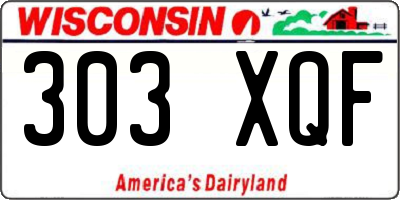 WI license plate 303XQF
