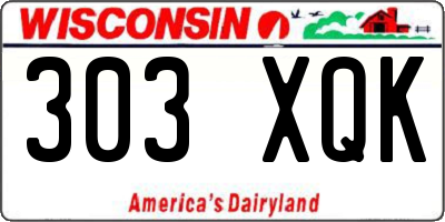 WI license plate 303XQK