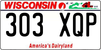 WI license plate 303XQP