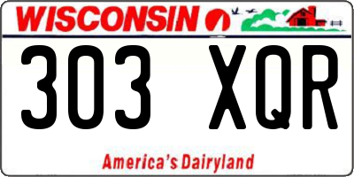 WI license plate 303XQR
