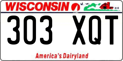 WI license plate 303XQT