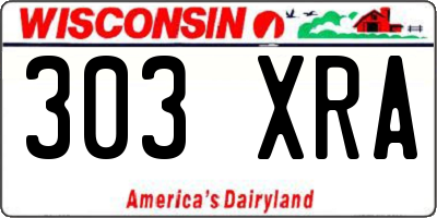 WI license plate 303XRA