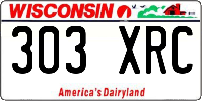 WI license plate 303XRC