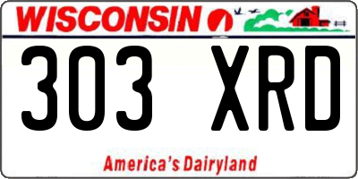 WI license plate 303XRD