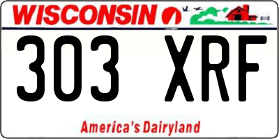 WI license plate 303XRF