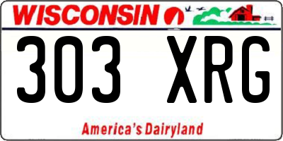WI license plate 303XRG