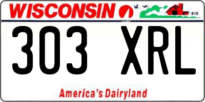WI license plate 303XRL