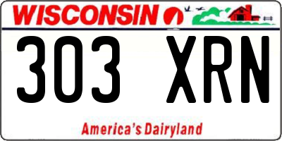 WI license plate 303XRN