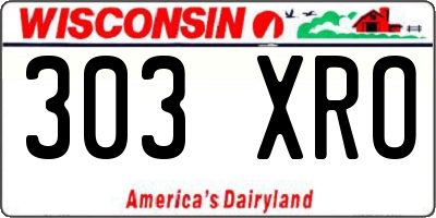 WI license plate 303XRO