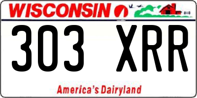 WI license plate 303XRR