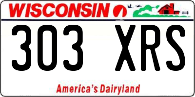 WI license plate 303XRS