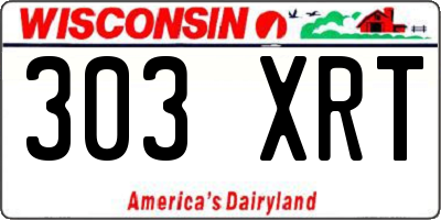 WI license plate 303XRT
