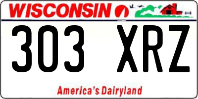 WI license plate 303XRZ