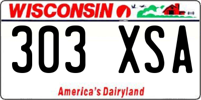 WI license plate 303XSA