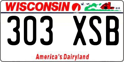 WI license plate 303XSB