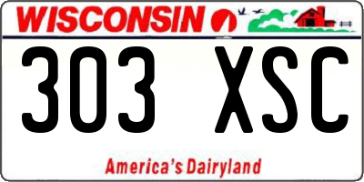 WI license plate 303XSC