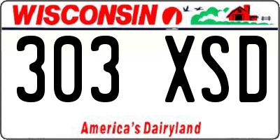 WI license plate 303XSD