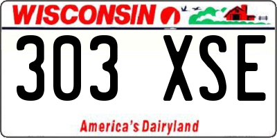 WI license plate 303XSE